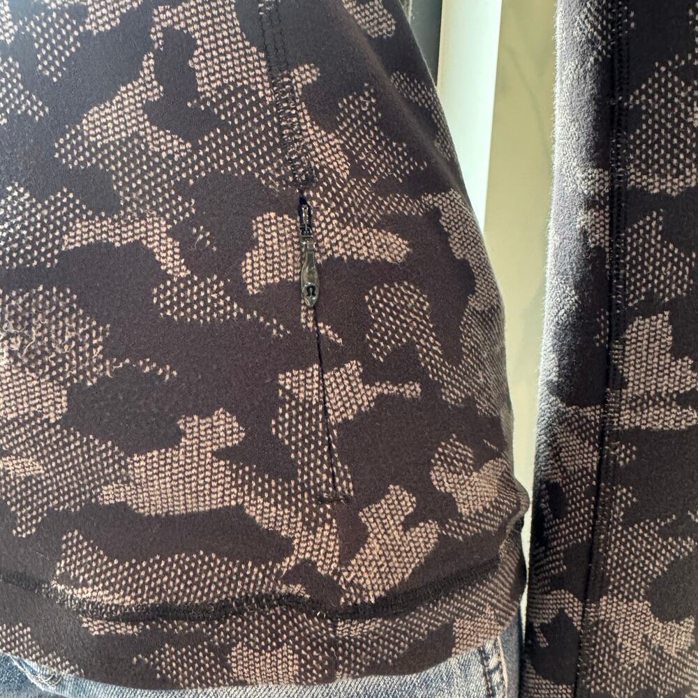 Lululemon Runderful Long Sleeve Incognito Camo HTR Black Rulu Running Top Size 4 - Picture 9 of 14